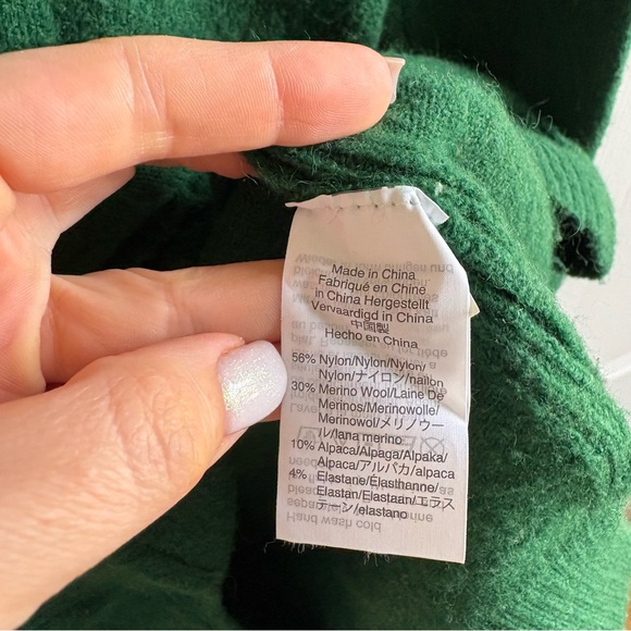 J. Crew Turtleneck Sweater Dress S Green Merino Wool Alpaca Fisherman Academia - Picture 4 of 7